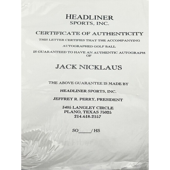Jack Nicklaus Signed Golf Ball w/ COA & Tournament Program Signature Aug 2005 - Picture 5 of 12